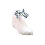 1002 ZUBII FISHNET FLORAL BOW ANKLE SOCK
