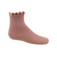 1026 ZUBII LACE TRIM TEXTURE ANKLE SOCK
