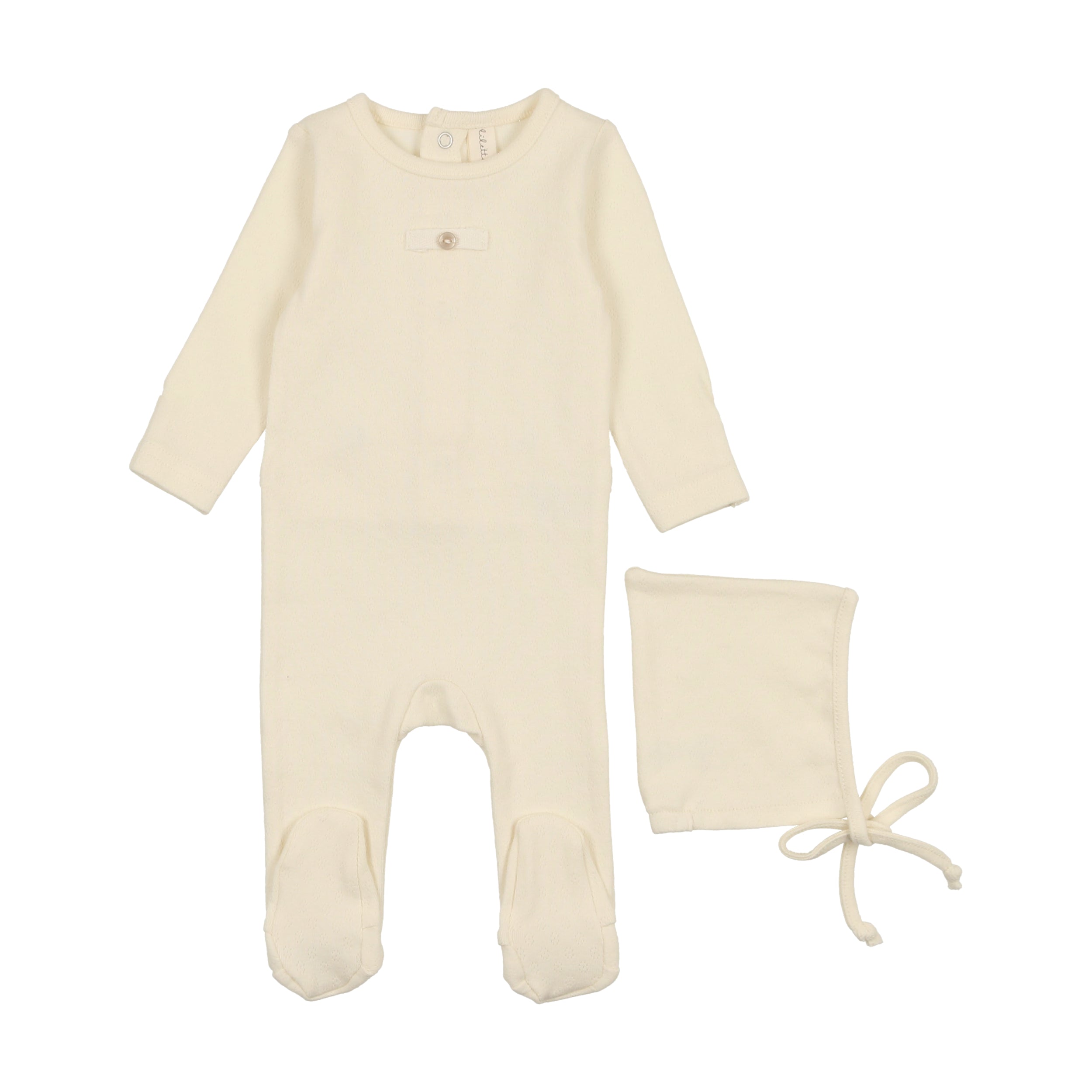 Lilette Printed Pointelle Wrap Footie Set - Milk/Rose main image 0