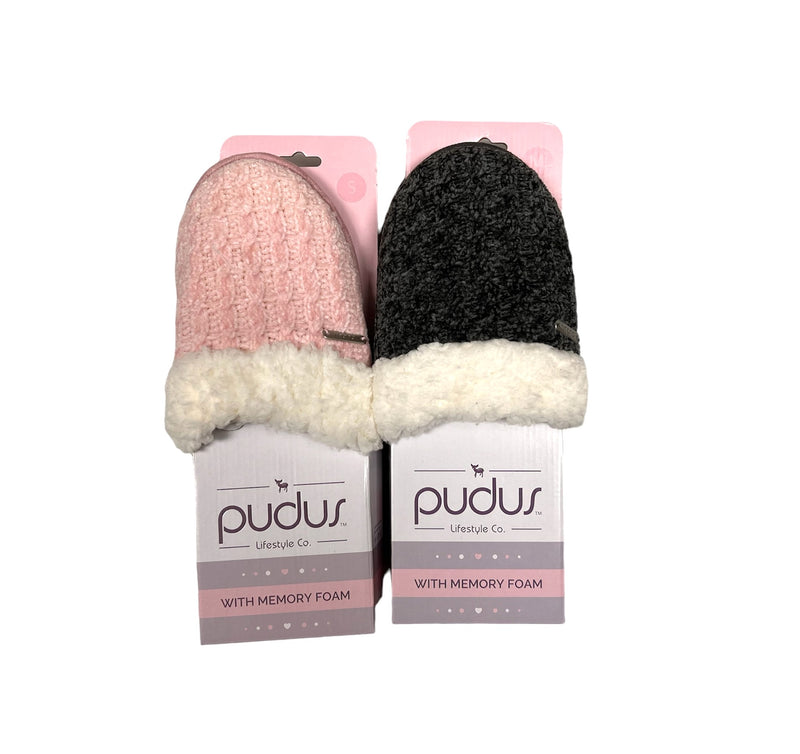 PUDUS SLIDE SLIPPERS CABLE KNIT