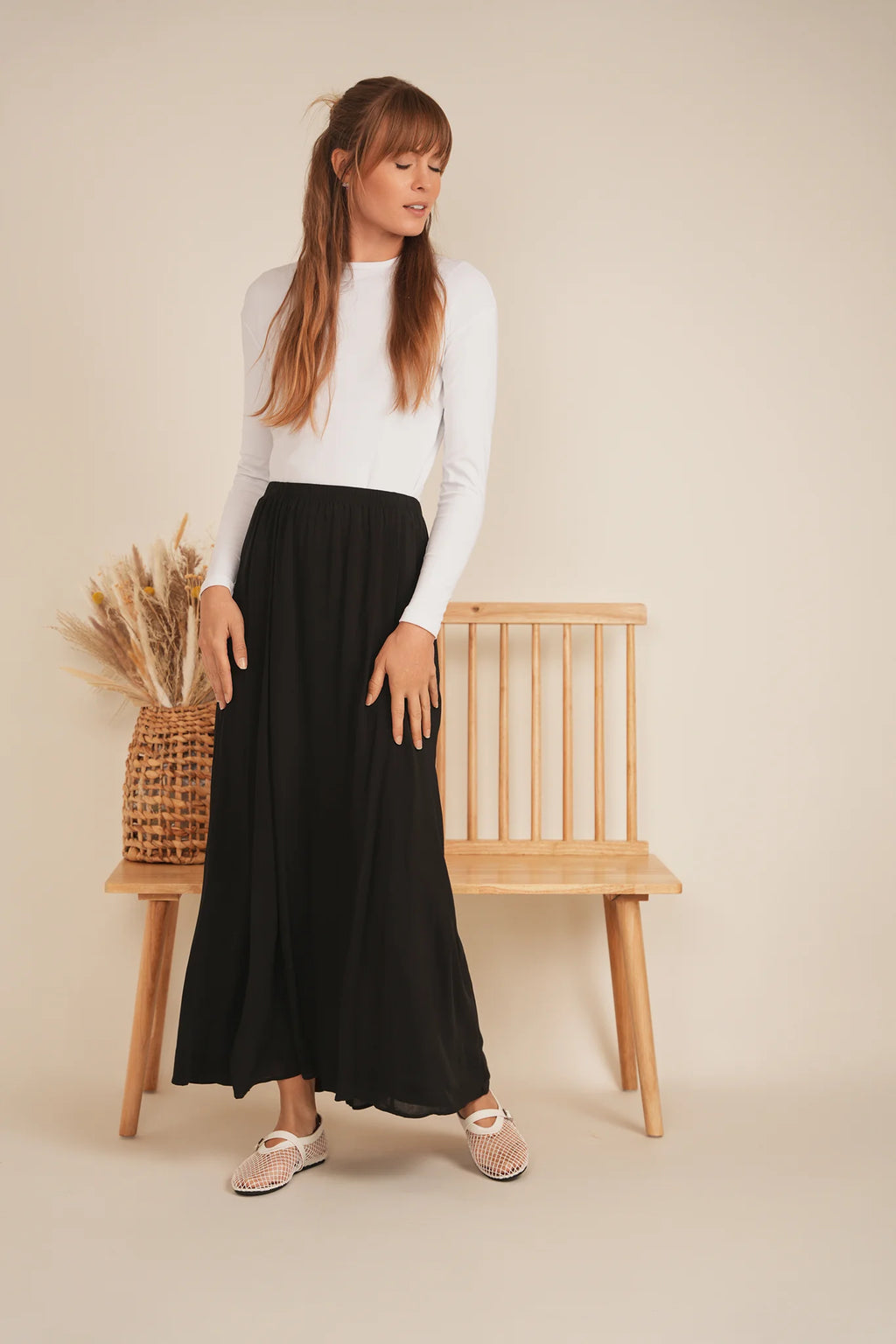 スカート andmary Mel gather skirt black M Melanie Skirt | Splendid