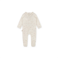 01 DAISY RIBBED BOW PRINT FOOTIE + BEANIE