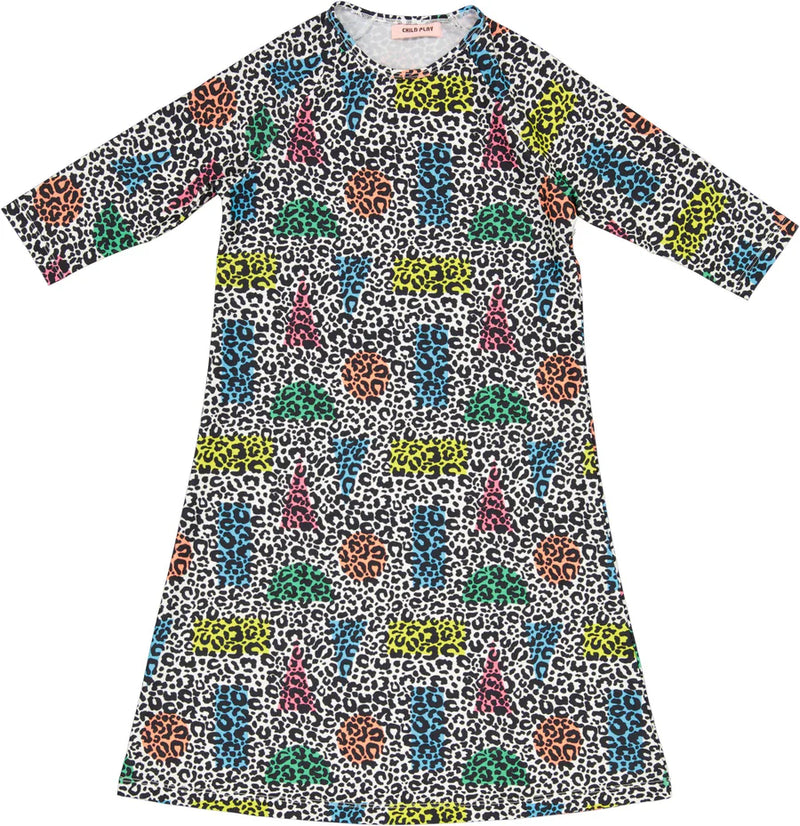 10-922 CHILD PLAY GIRLS COVER UP MULTI LEOPARD