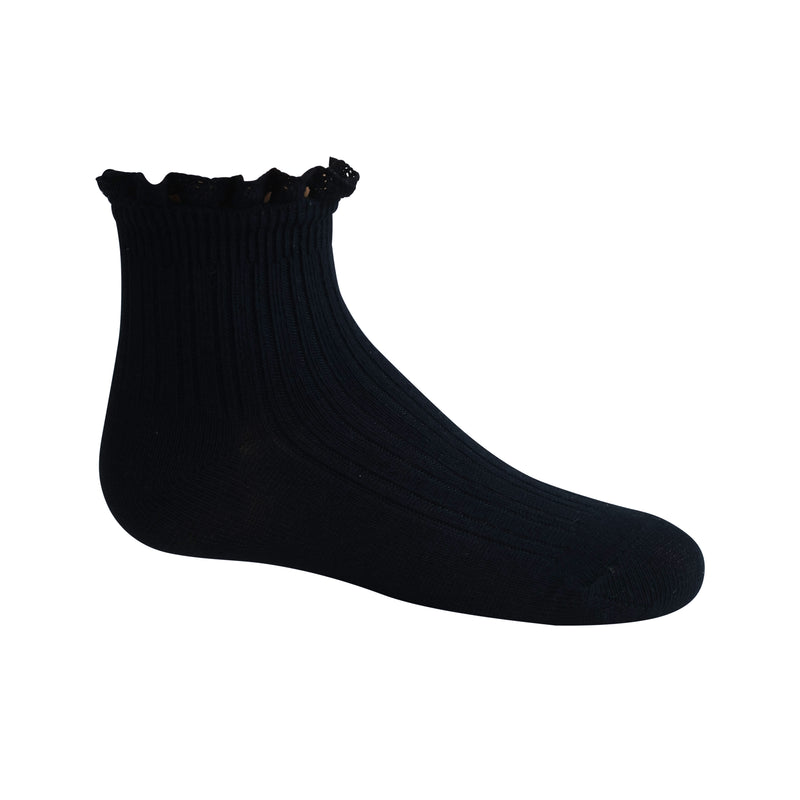 1026 ZUBII LACE TRIM TEXTURE ANKLE SOCK