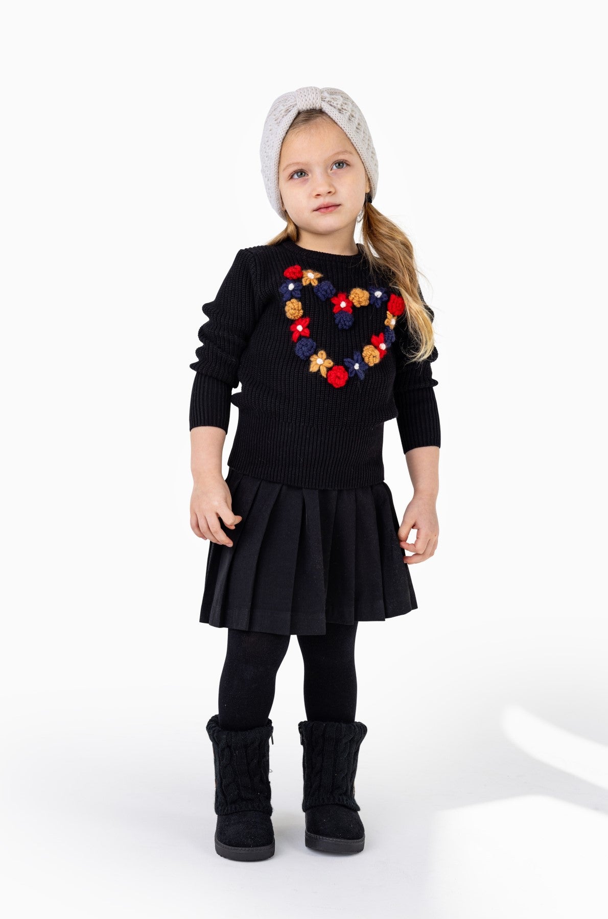 11-467 BZZY CROCHET FLOWER SWEATER