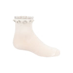 1106 ZUBII PEARL/STUD RUFFLE ANKLE SOCK