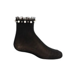1106 ZUBII PEARL/STUD RUFFLE ANKLE SOCK