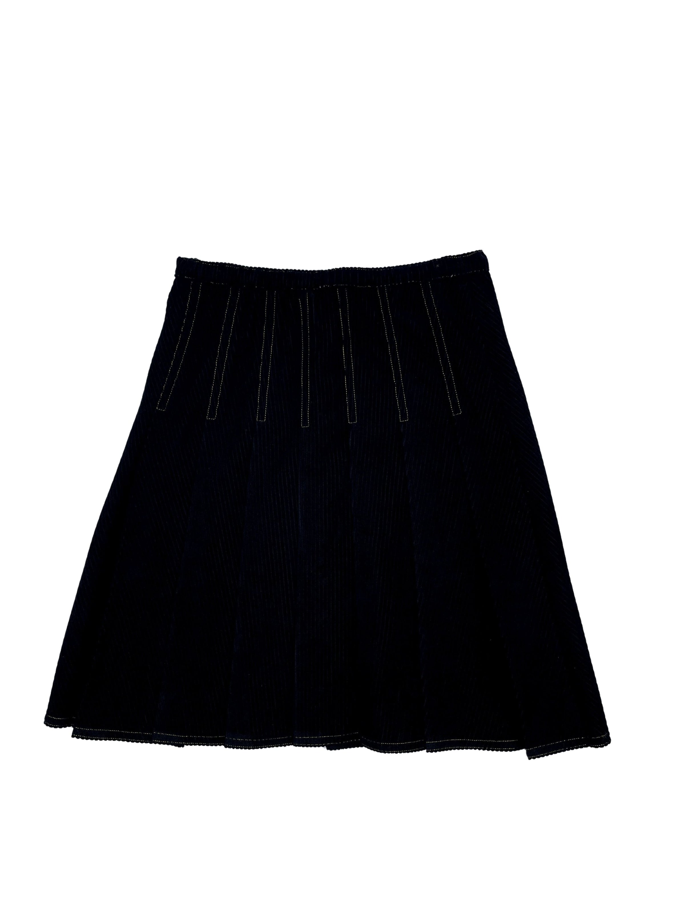 13-510-R SCIACCA CORDUROY TOP STITCH SKIRT