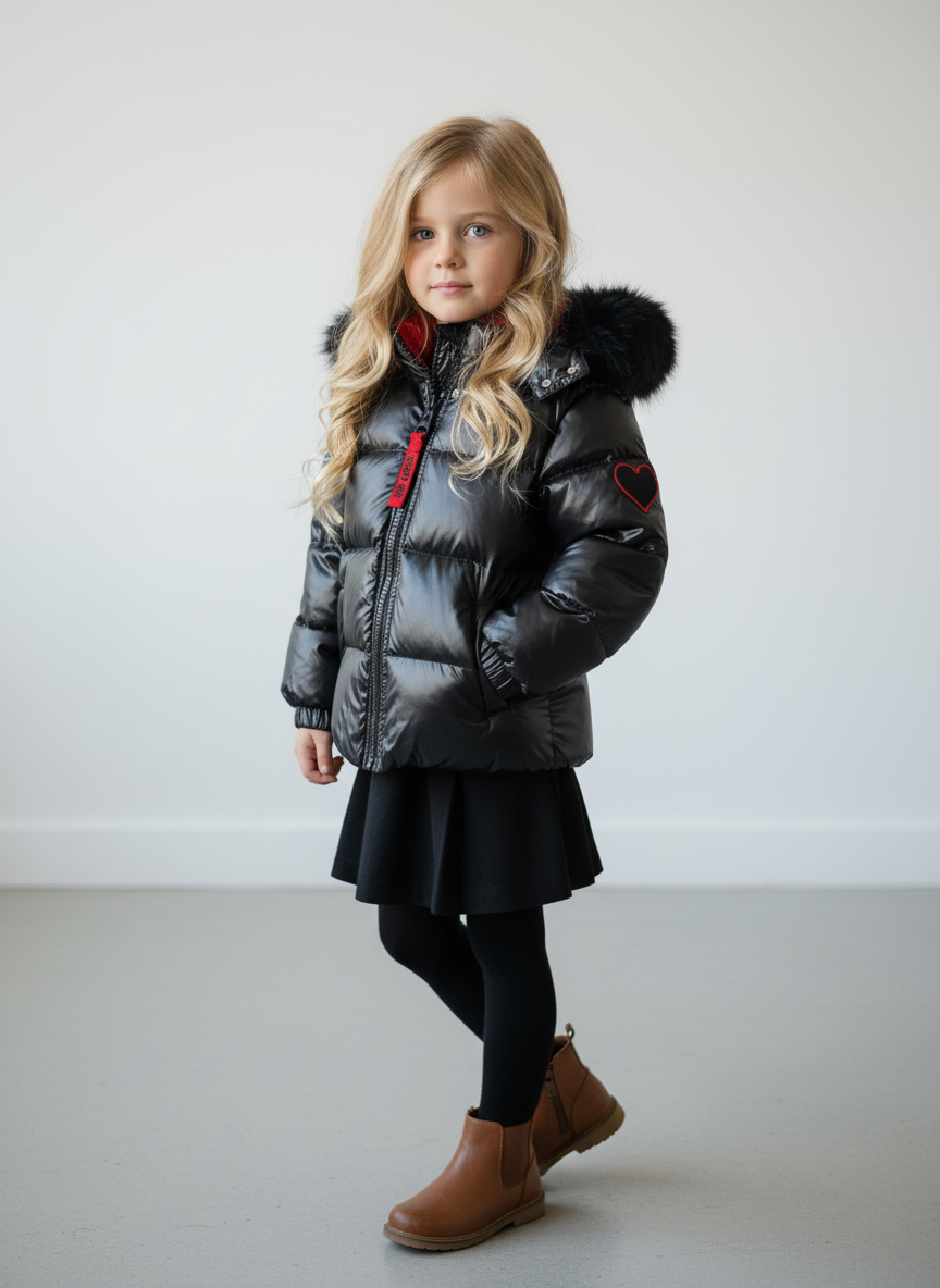 13-910 THE OUTER LABEL APPLIQUE PUFFER COAT