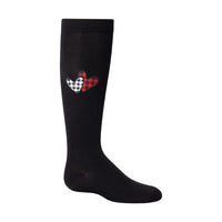 1345 ZUBII CHECKERED HEART KNEE SOCK