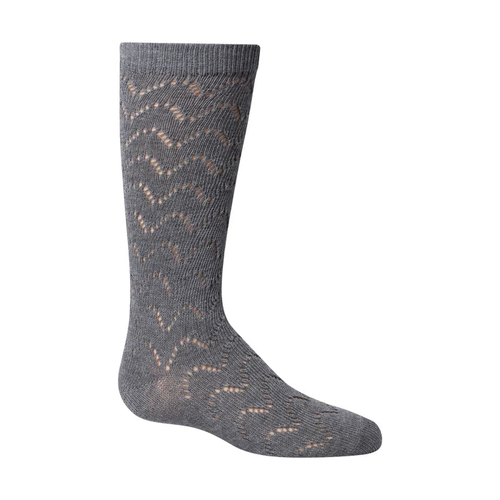 1362 ZUBII CROCHET WAVE TEXTURE KNEE SOCK