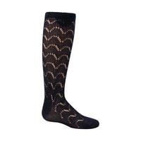 1362 ZUBII CROCHET WAVE TEXTURE KNEE SOCK