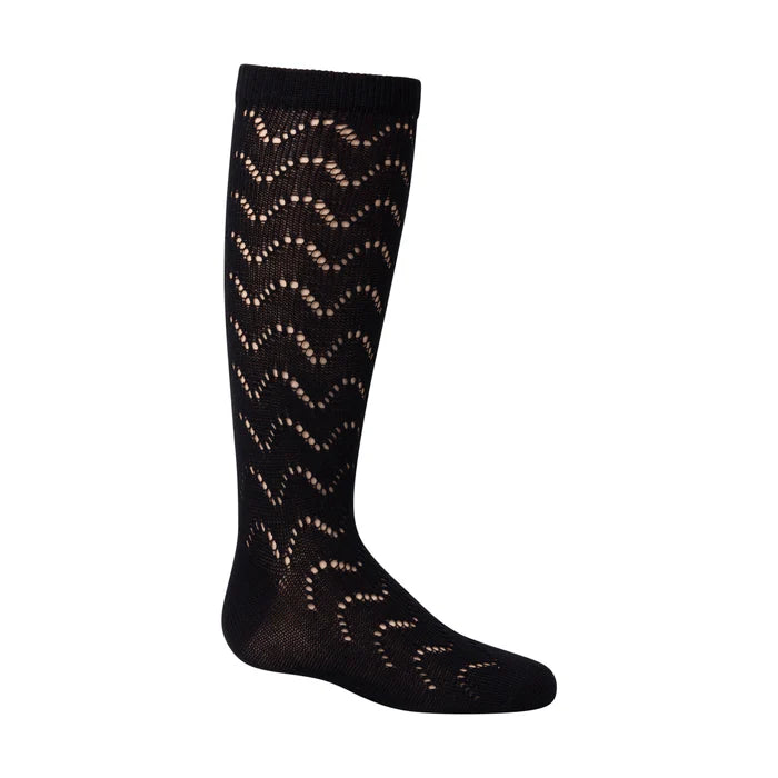 1362 ZUBII CROCHET WAVE TEXTURE KNEE SOCK