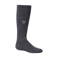 1375 ZUBII EMBROIDERED HEART KNEE SOCKS