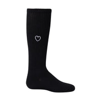 1375 ZUBII EMBROIDERED HEART KNEE SOCKS