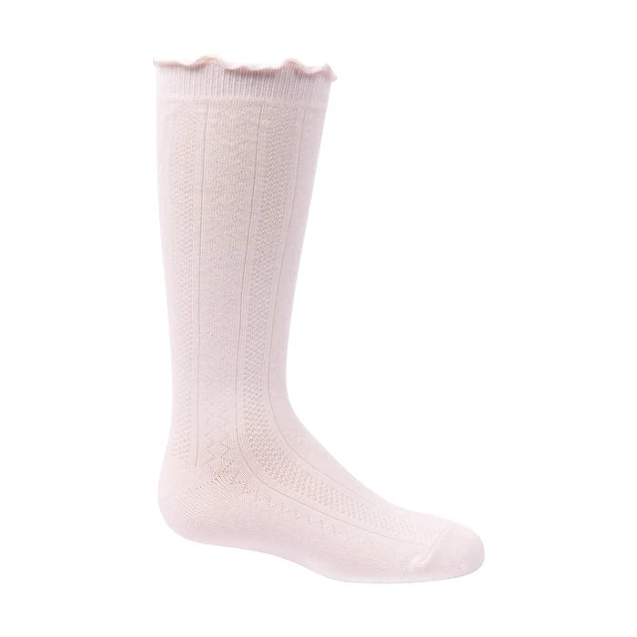 1412 PATTERN SCALLOPED EDGE MODAL KNEE SOCK