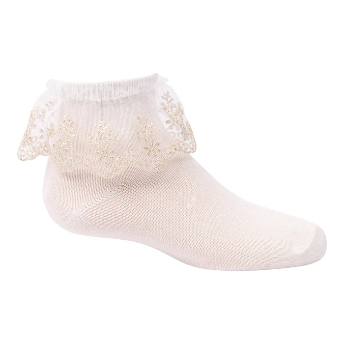 1429 ZUBII ELEGANT RUFFLE ANKLE SOCK