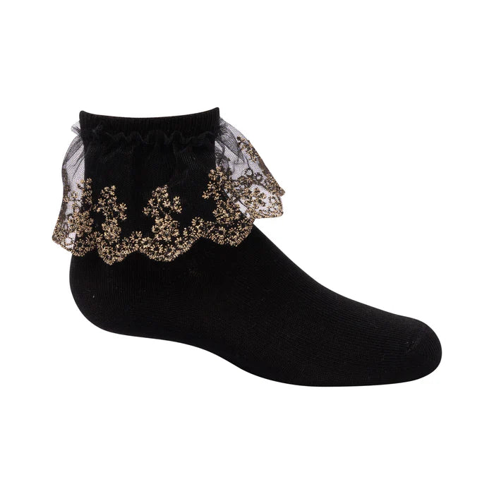 1429 ZUBII ELEGANT RUFFLE ANKLE SOCK