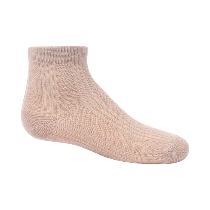 1443 ZUBII FISHNET STRIPE MODAL ANKLE SOCK