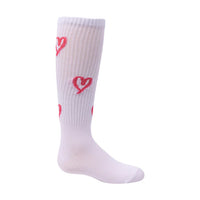 1447 ZUBII HOT PINK HEART KNEE SOCK