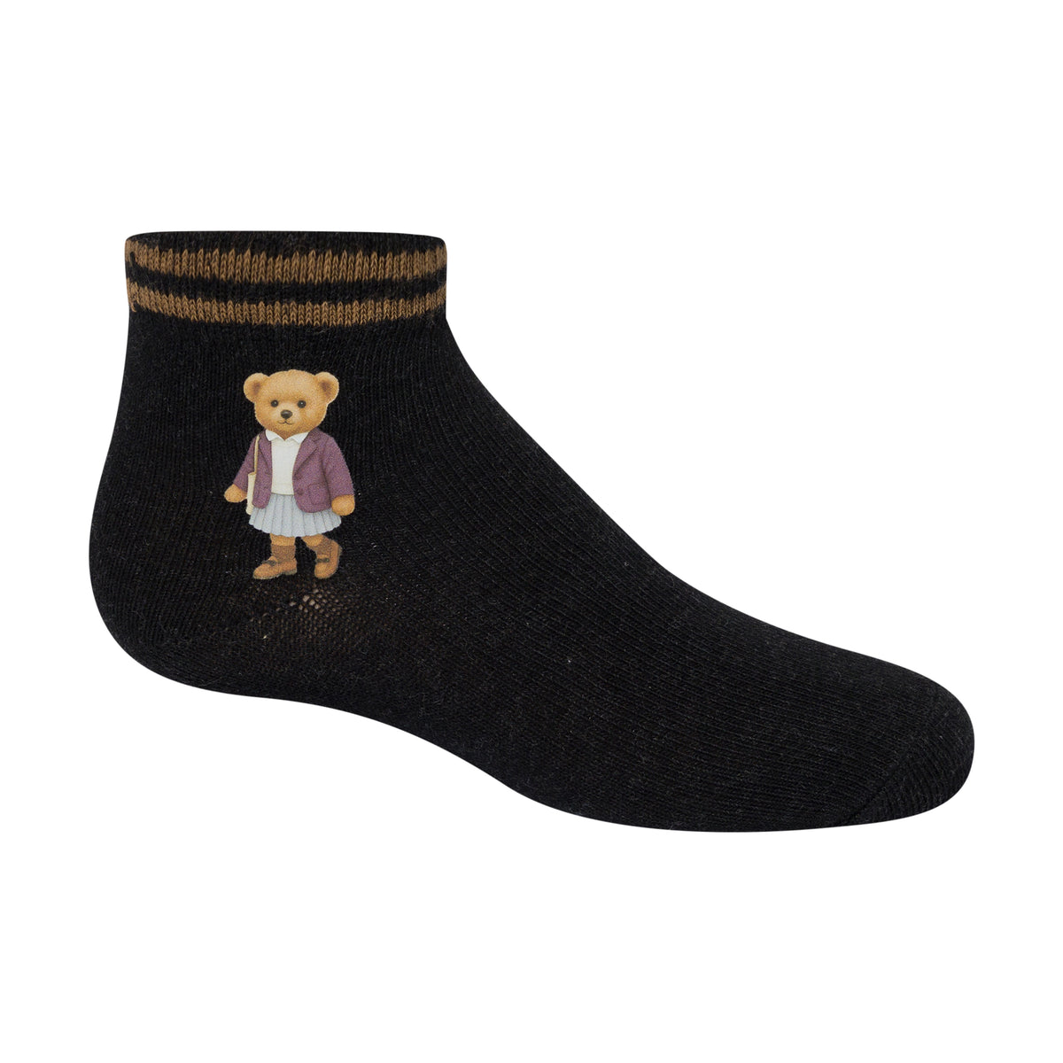 1546 ZUBII PRINTED TEDDY ANKLE SOCKS