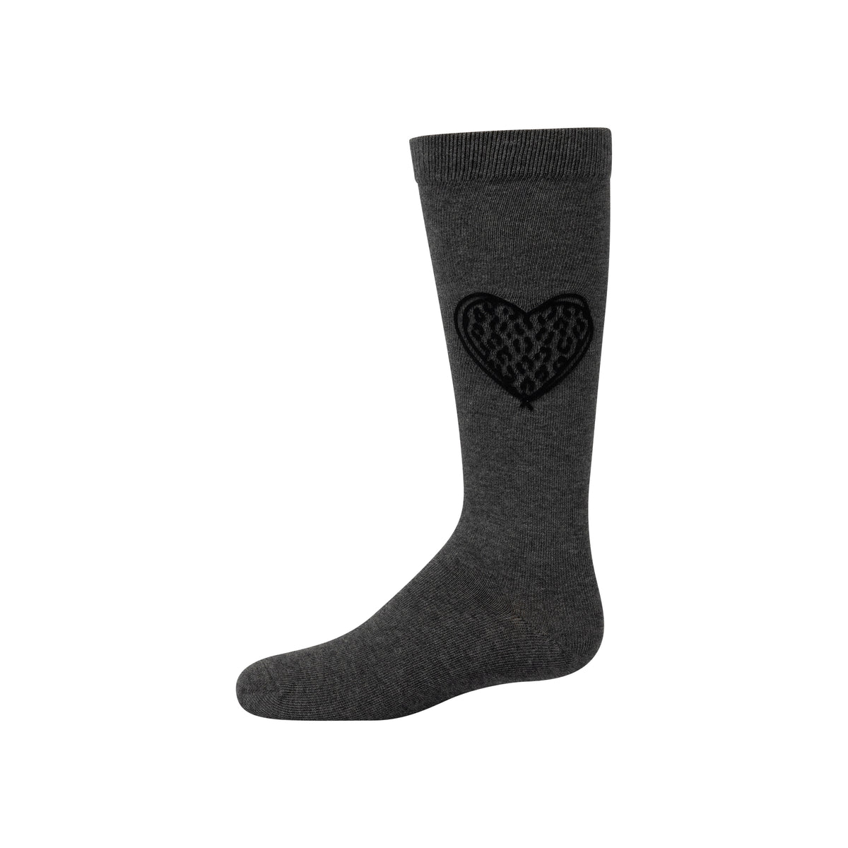 1555 ZUBII VELVET LEOPARD HEART KNEE SOCKS