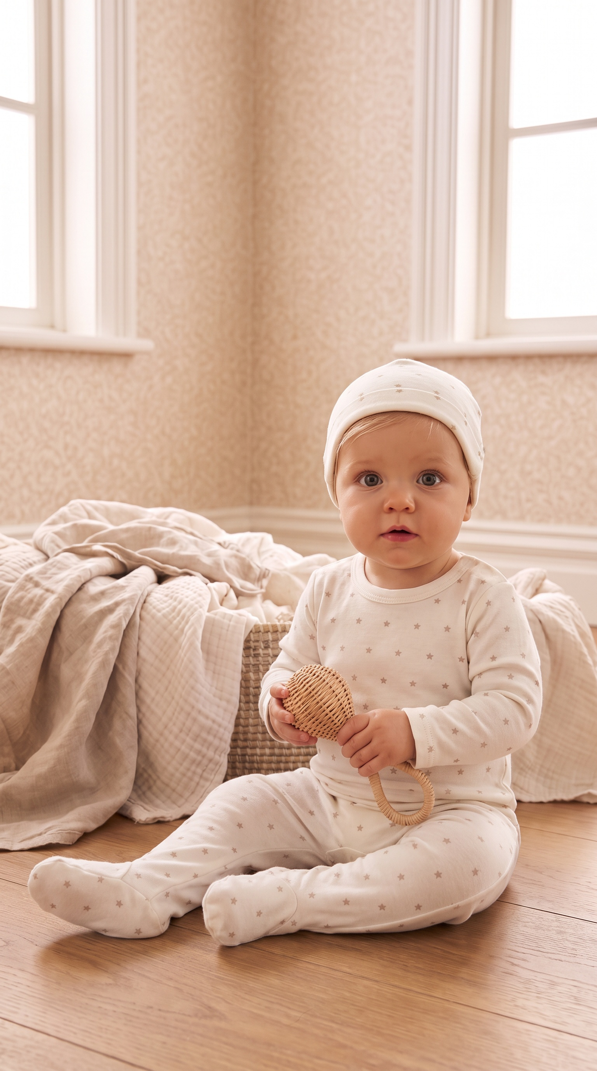 MON CHERI STAR FOOTIE + BEANIE