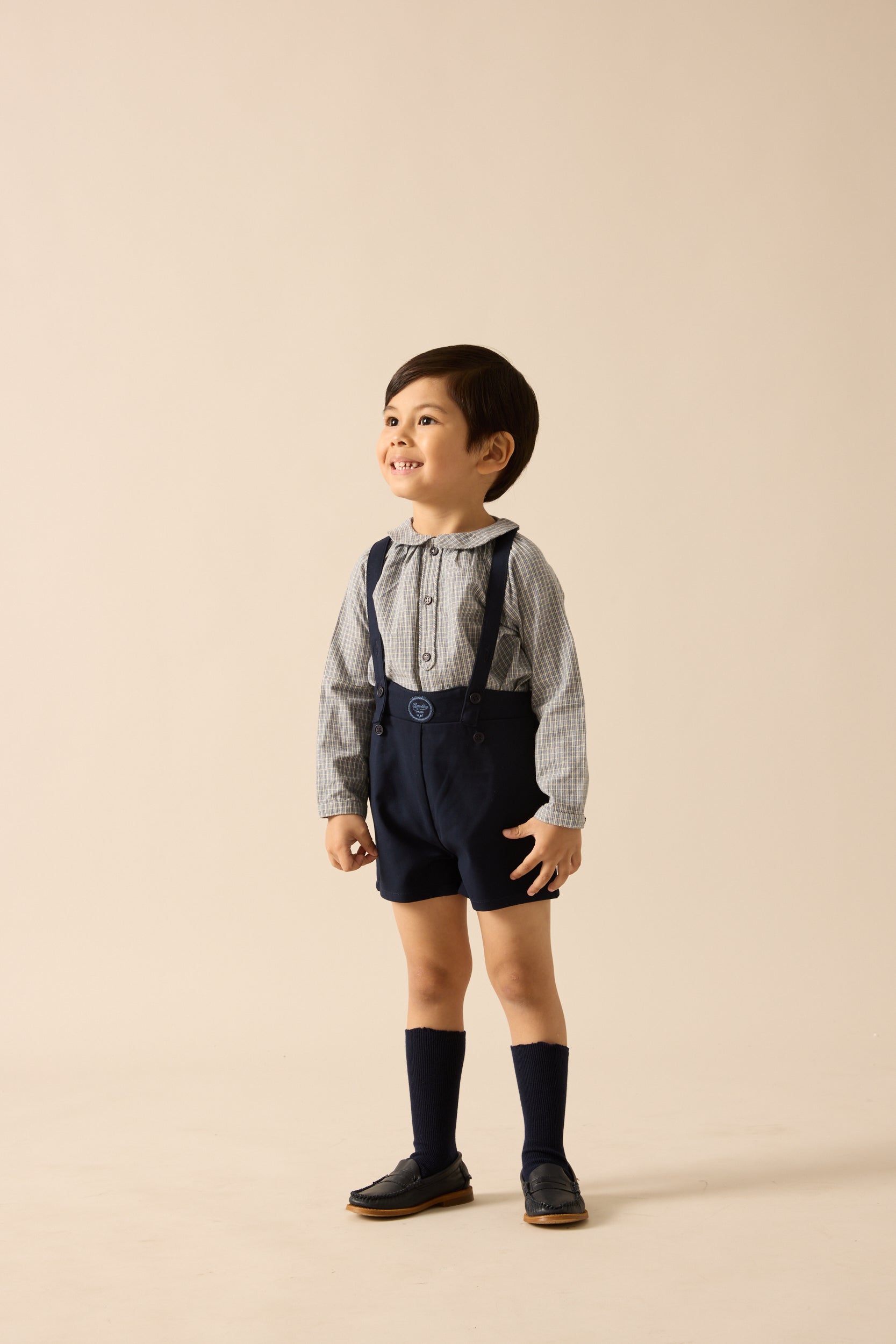 ANALOGIE PLAID EDITION BOYS OVERALL SHORTS