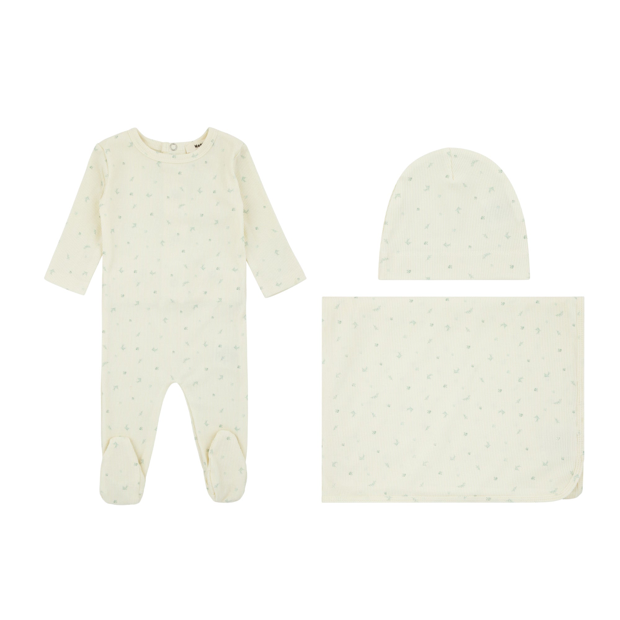 215208 NOGGI RIBBED FLORAL FOOTIE 3PC SET