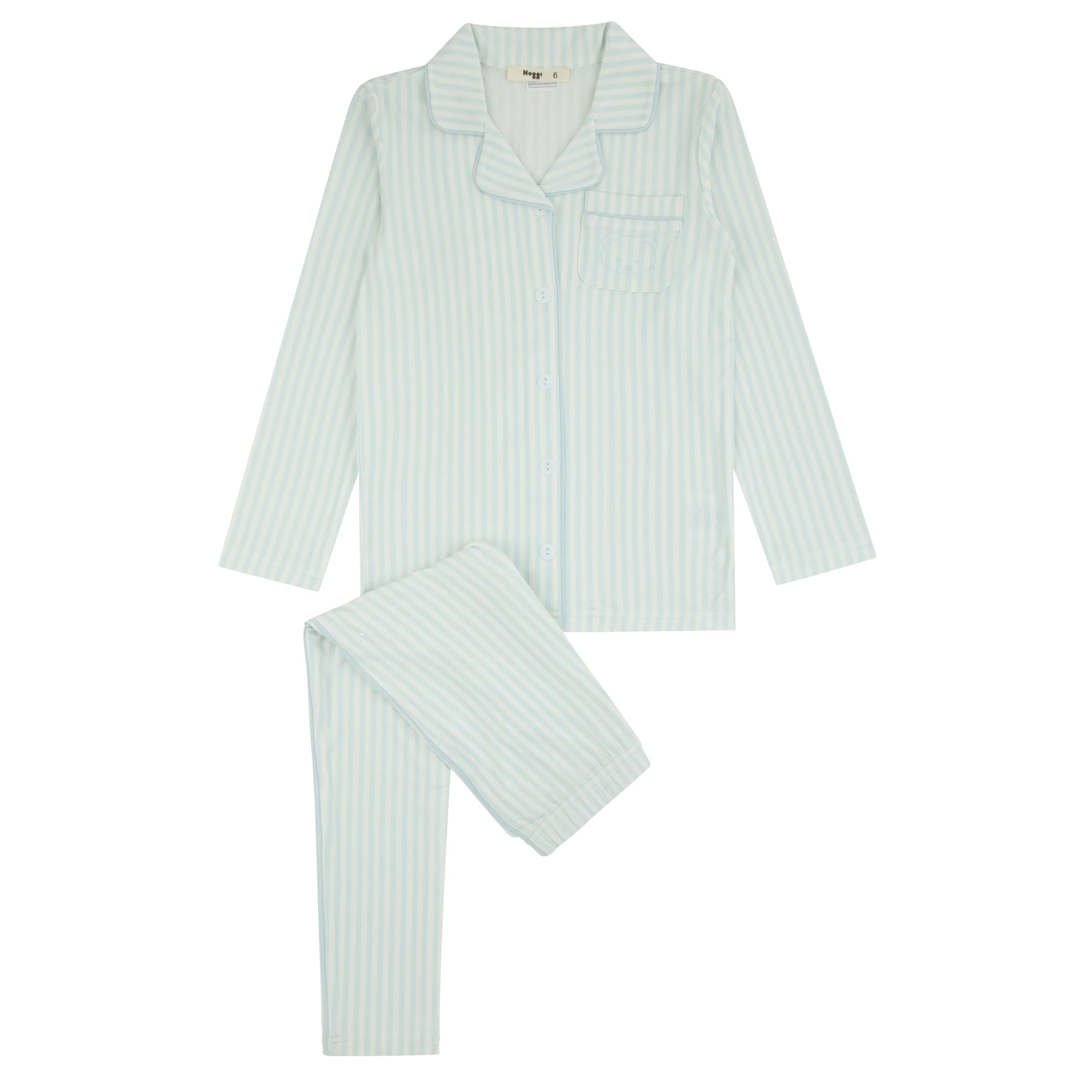 216018 NOGGI STRIPE BUTTON DOWN LOUNGEWEAR SET