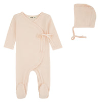 216232 NOGGI LIL LOVE EMBROIDERED WRAP FOOTIE + BEANIE