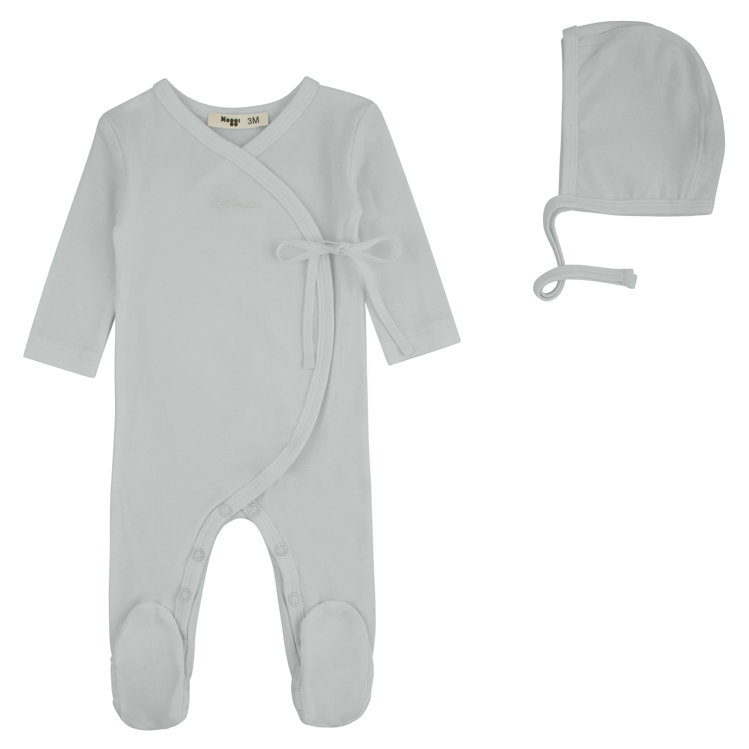 216232 NOGGI LIL LOVE EMBROIDERED WRAP FOOTIE + BEANIE