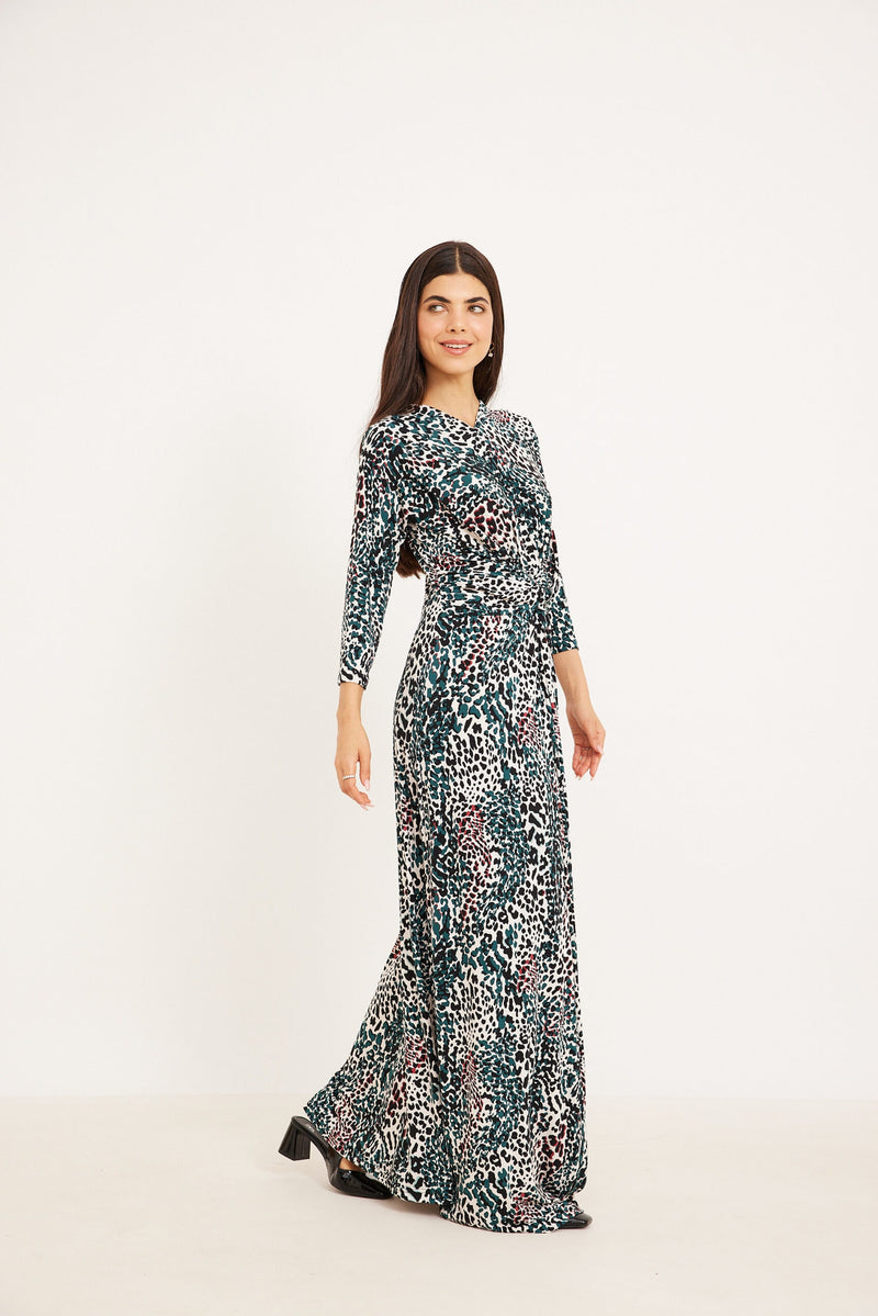DNO2506 ORD COUTURE TURQUOISE SPECKLED ZIP-UP ROBE