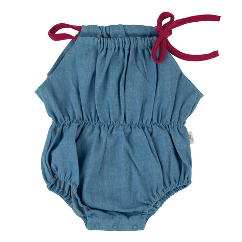 229B BONDOUX TERRY/DENIM ROMPER