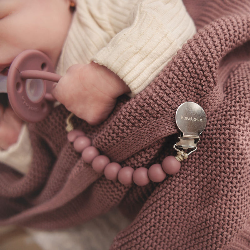 BLUE LA LA LULABABE PACIFIER CLIP