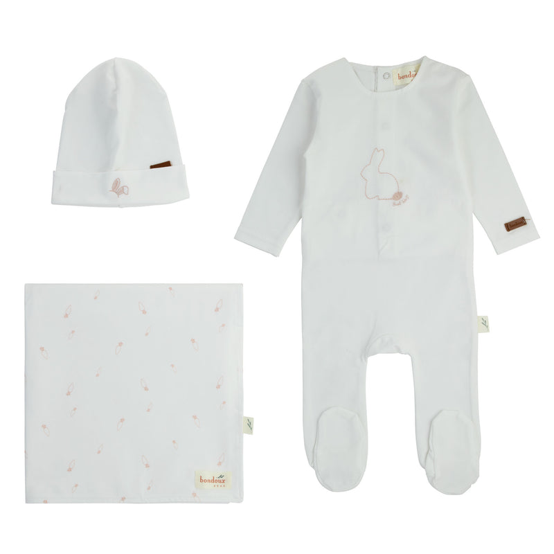 360B BONDOUX BUNNY FOOTIE 3PC SET