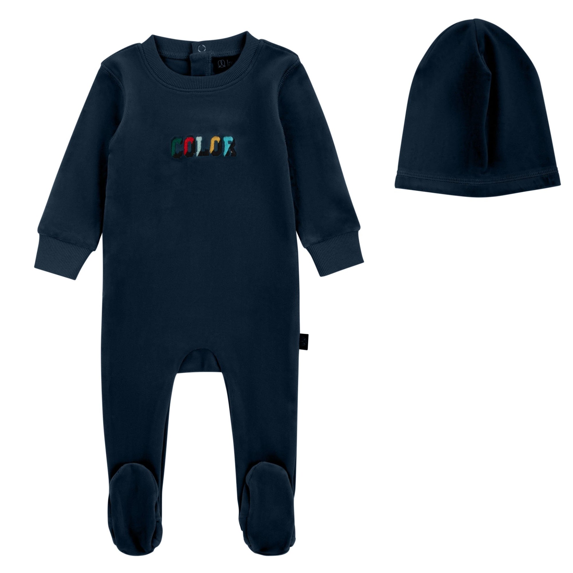 164B LAYLAY COLOR FOOTIE + BEANIE SET