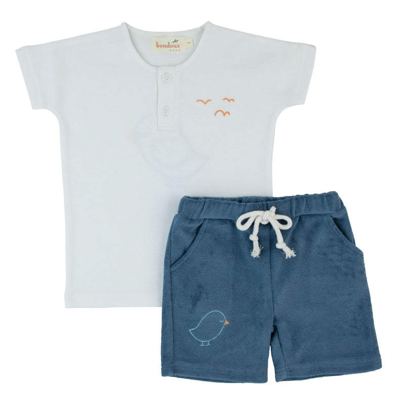 229TP BONDOUX TERRY/DENIM 2PC