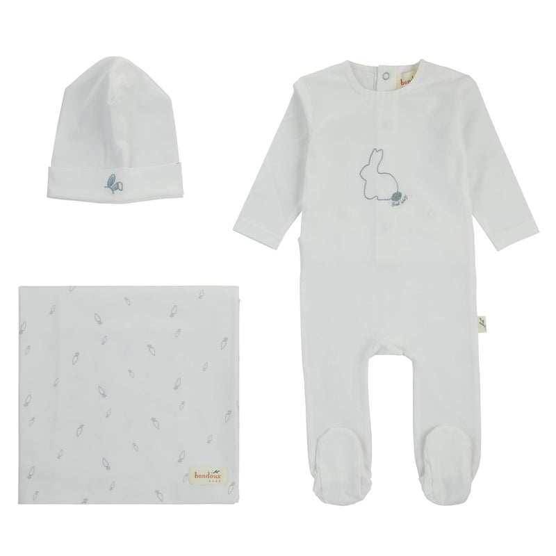 360B BONDOUX BUNNY FOOTIE 3PC SET