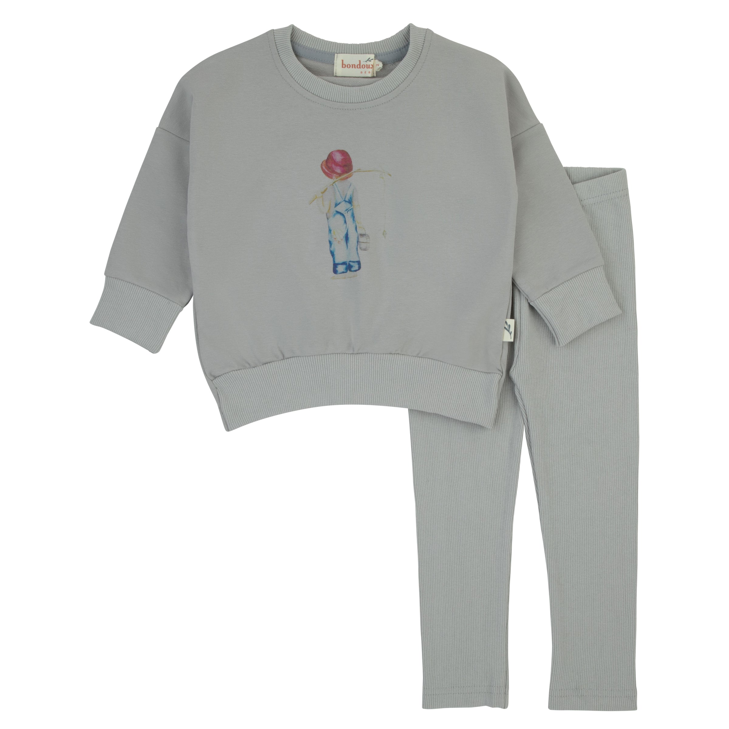 430LG BONDOUX BEBE FADED PRINT 2PC
