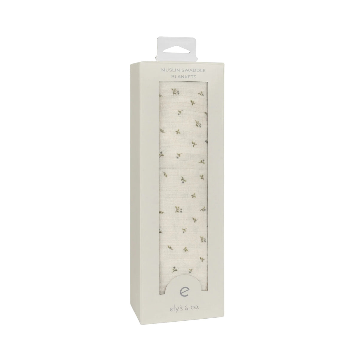 ELYS & CO FLORAL EMB. COLLAR MUSLIN SWADDLE