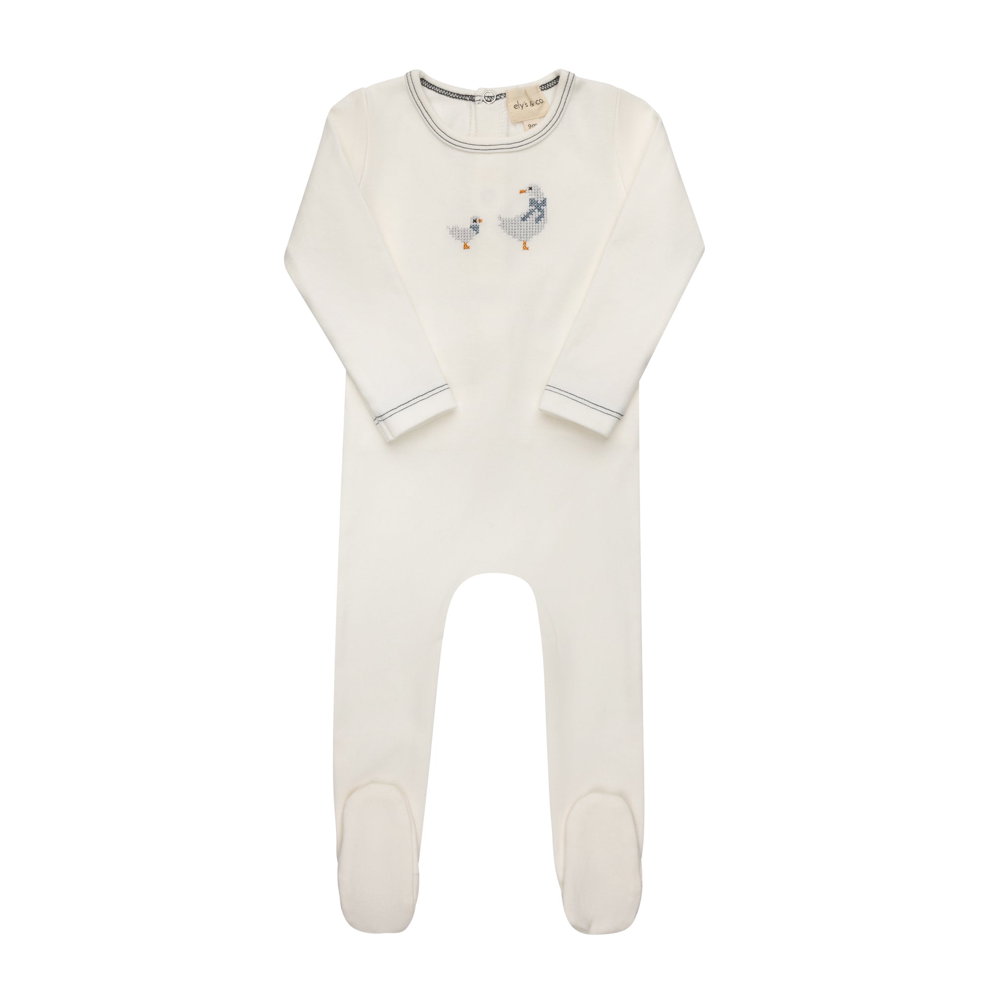 ELYS & CO COTTON CROSS STITCH DUCK COLLECTION FOOTIE