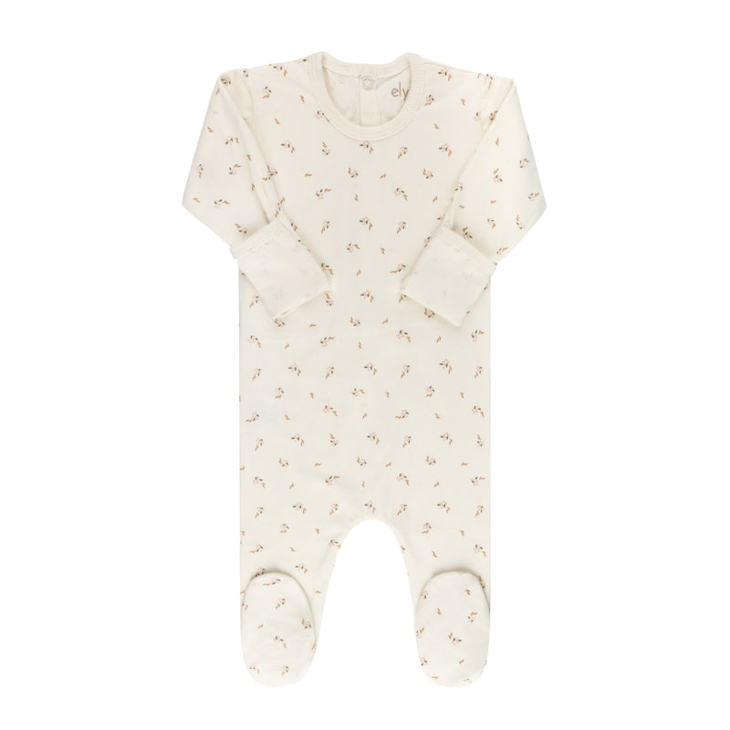 ELYS & CO PRINTED FLORAL FOOTIE + BEANIE