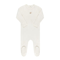 ELYS & CO EMBROIDERED FLOWER COTTON FOOTIE