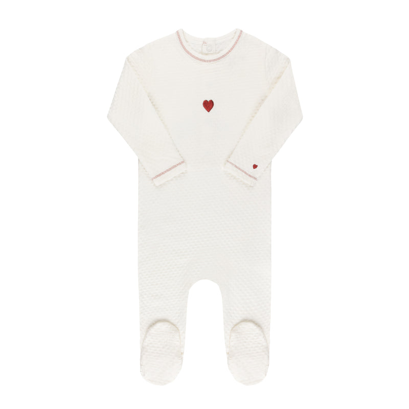 ELYS & CO EMBROIDERED HEART COLLLECTION FOOTIE