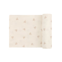 ELYS & CO VELOUR LEAF PATTERN MULSIN SWADDLE OS