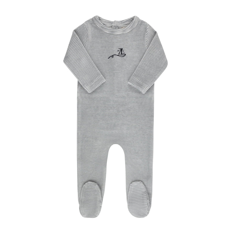 ELYS & CO VELOUR STRIPE FOOTIE