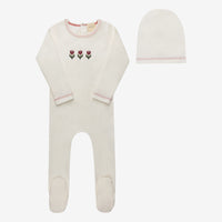 AURORA CROSSSTITCH TULIP COLLECTION FOOTIE + BEANIE