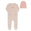 ELYS & CO VELOUR STRIPE FOOTIE + BONNET