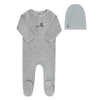 ELYS & CO VELOUR STRIPE FOOTIE + BONNET